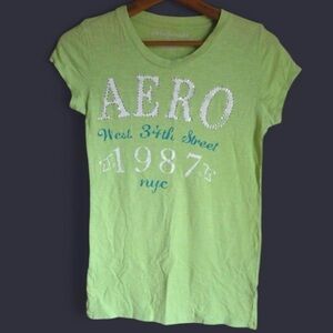 SOLD! Aeropostale AERO Lime Green Graphic Tee T Shirt